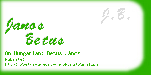 janos betus business card